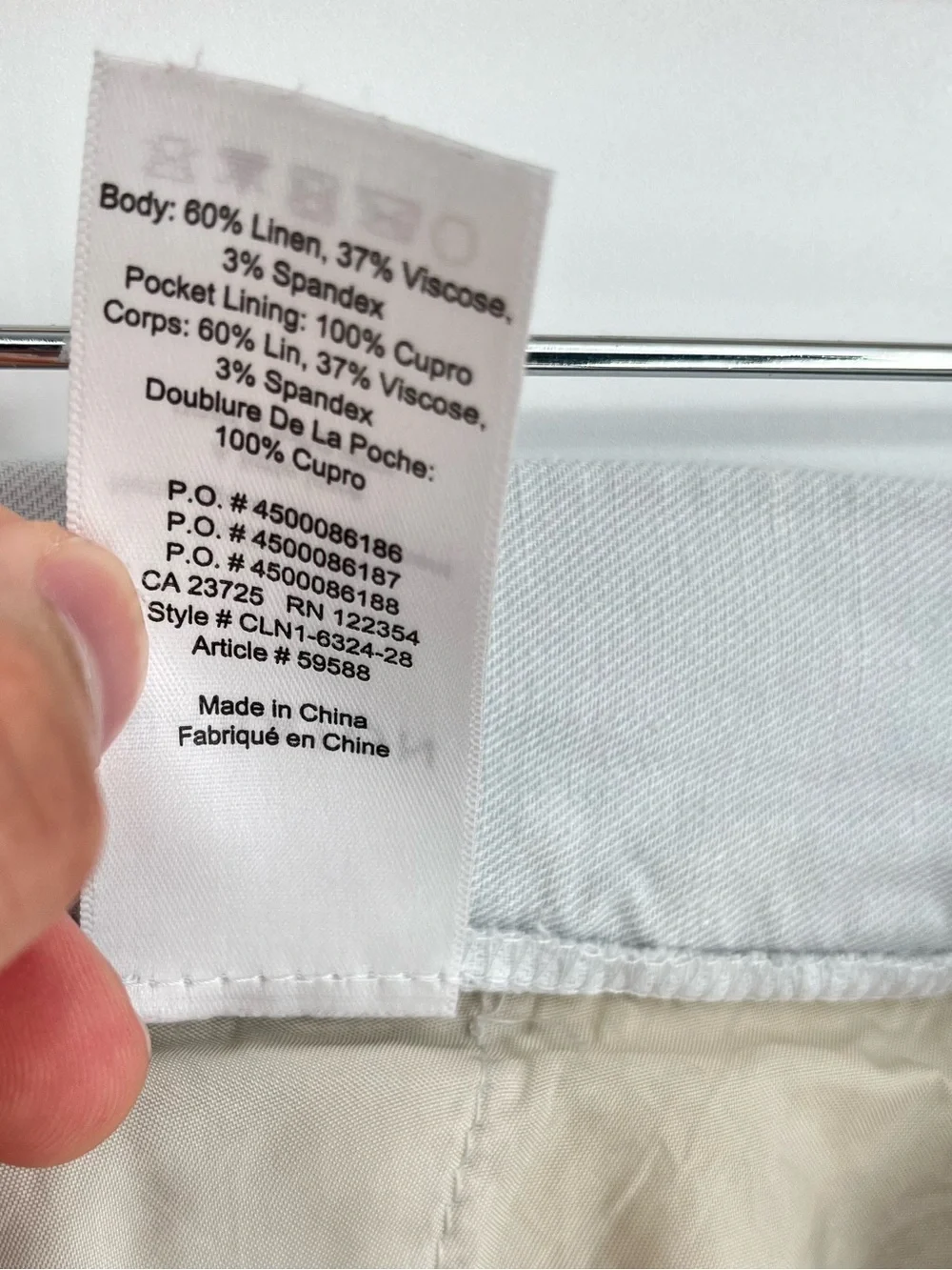 Aritzia Babaton Cohen Linen Blend Cropped Trouser Pant Women's Size 10 in Stone